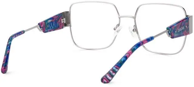 Alt view image 5 of 5 - Zeelool Metal Square Glasses Frame for Women Blue Light Blocking Glasses Anti Eyestrain Glasses ZJGM107636-02 Silver