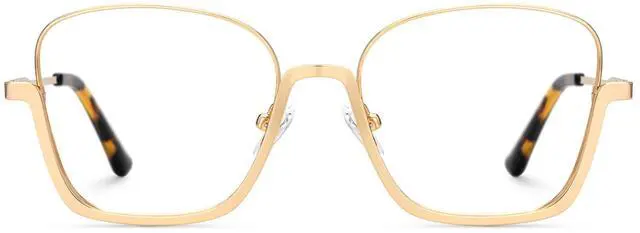 Main image of Zeelool Stylish Oversized Metal Square Blue Light Blocking Glasses for Women Computer Glasses Malidy ZJGM743257-01 Gold