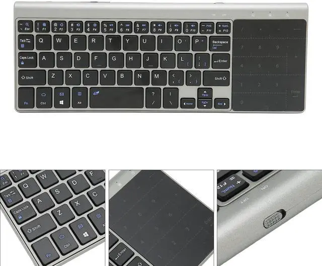 Alt view image 5 of 5 - Zyyini Wireless Keyboard with Touchpad, 2 in 1 Portable Computer Keyboard with Numeric Keypad,QWERTY Layout, for Notebooks, Computers