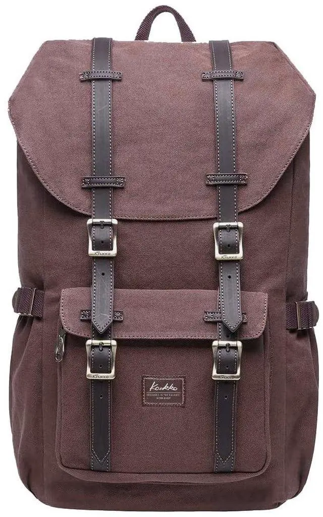 Main image of KAUKKO Travel Laptop Backpack, Outdoor Rucksack, Causal Backpack Fits 15.6"(Canvas Coffee)