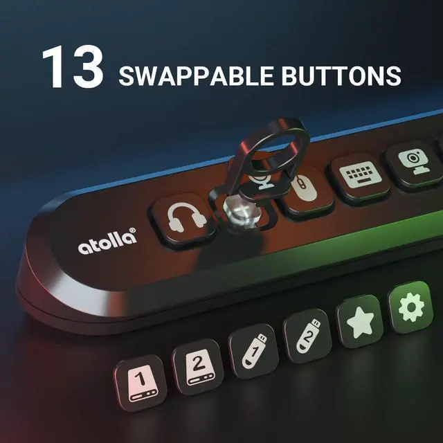 Alt view image 2 of 5 - Powered USB Hub, atolla 7-Port USB 3.0 hub (6 Superspeed Transfer Ports+ 1 Fast Charging Port) with Swappable Illuminated Icon Switch and 12V/3A Power Adapter for Windows, MacOS, ChromeOS, Linux