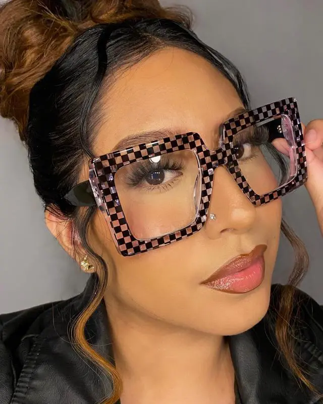 Alt view image 2 of 5 - VOOGLAM Oversize Square Blue Light Glasses for Women Anti Eyestrain Dry Eyes Computer Phone TV Eyewear Green Ferial GJGA797438-04