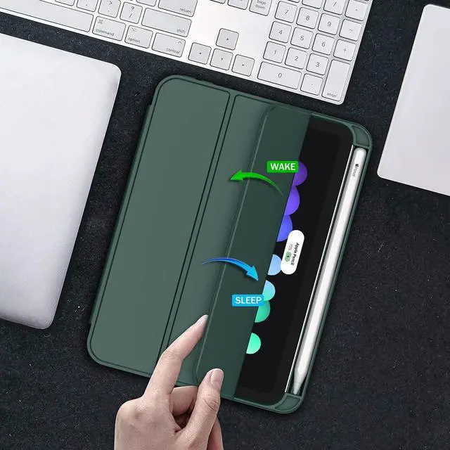 Alt view image 5 of 5 - ZryXal for iPad Mini 7 Case A17 Pro 2024/iPad Mini 6 Case 2021 8.3 Inch with Pencil Holder, iPad Mini 7th/6th Generation Case with Soft TPU Back and Auto Sleep/Wake, Midnight Green
