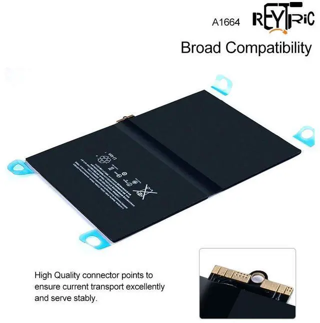 Alt view image 3 of 5 - REYTRIC A1664 Battery Compatible iPad Pro 9.7 2016 Edition A1673 A1674 A1675 with Installation Tools 3.82V 7306mAh 27.91Whr