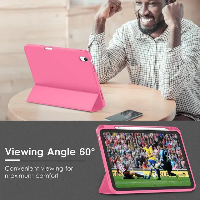 Alt view image 5 of 5 - ZryXal iPad (A16) Case/iPad 10th Generation Case [11-Inch 2025/10.9 Inch 2022] with Pencil Holder, Smart Cover with Soft TPU Back [Support Auto Wake/Sleep] (Watermelon)