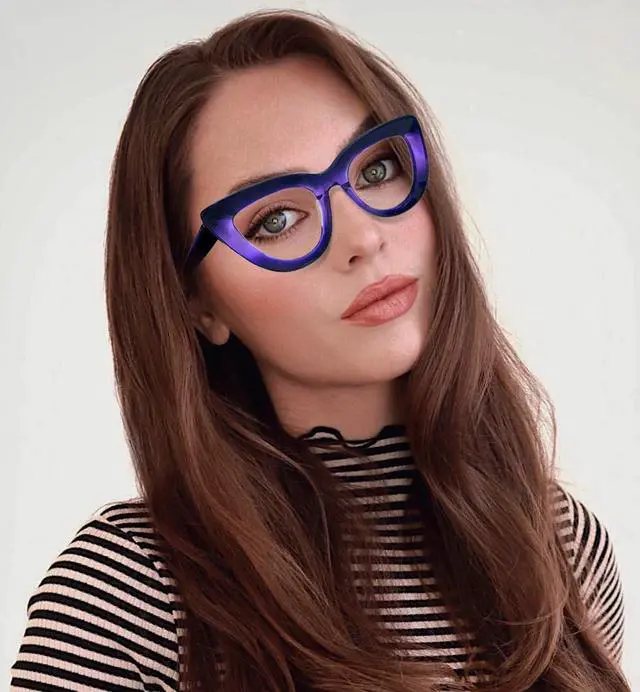 Alt view image 3 of 5 - VOOGLAM Cateye Blue Light Glasses for Women Cute Computer Office with Trending Frame Glasses Purple Pastora GWA849536-02
