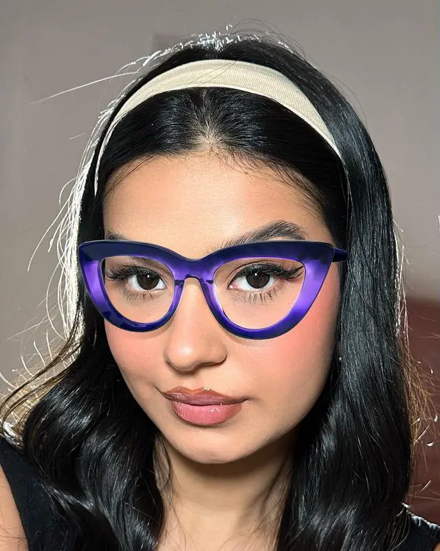 Alt view image 2 of 5 - VOOGLAM Cateye Blue Light Glasses for Women Cute Computer Office with Trending Frame Glasses Purple Pastora GWA849536-02