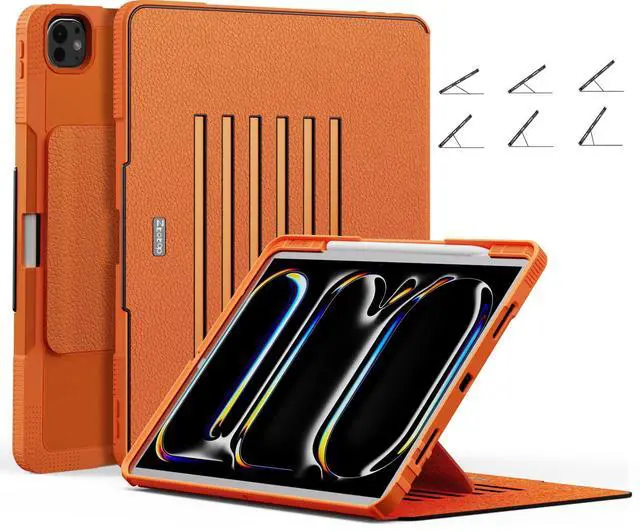 Main image of ZtotopCases for New iPad Pro 13 Inch Case 7th Gen M4(2024)/ Pro 12.9 Inch 6th/5th/4th Generation 2022/2021/2020, [6 Magnetic Stand Angles] Protective Cover with Pencil Holder, Auto Wake/Sleep, Orange