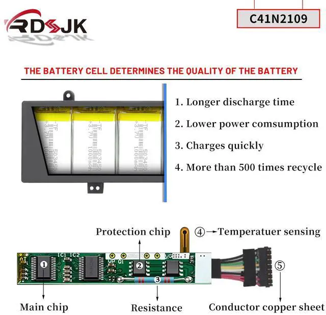 Alt view image 4 of 5 - C41N2109 Laptop Battery for ASUS Rog Flow X16 GV601RE GV601RW GV601RM GV601VI GV601VU GV601VV Strix G16 G614JI G614JU G614JV G614JZ G18 G814JI G814JU G814JV ROG Zephyrus M16 GU604VI GU604VY GU604VZ