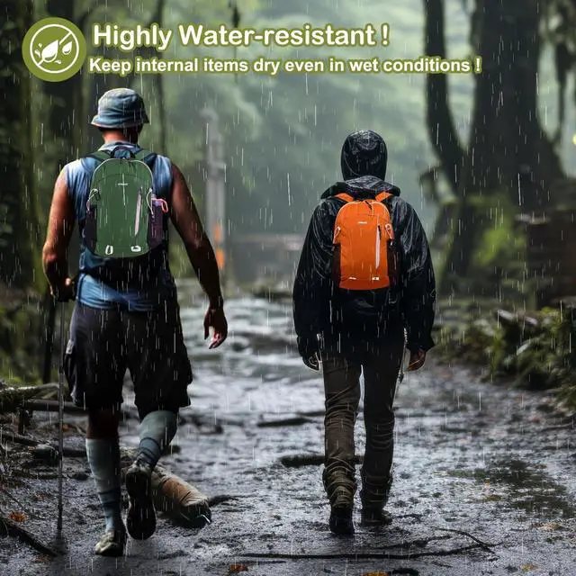 Alt view image 2 of 5 - VPBAGE Highly Water-resistant Hiking Daypack + Travel Laptop Backpack, Travel Outdoor Lightweight Casual Anti-Theft Backpack, Double Laptop Compartments with Sleeve
