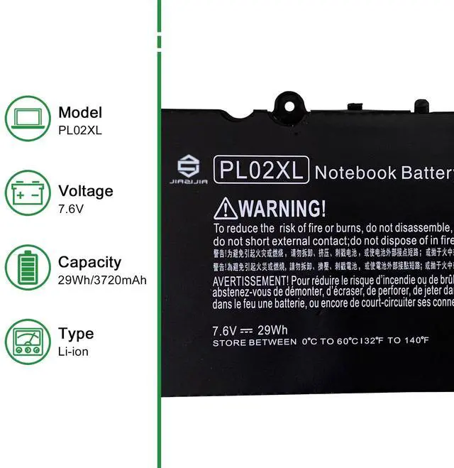 Alt view image 2 of 5 - JIAZIJIA PL02XL 751875-001 Laptop Battery Replacement for HP Pavilion X360 11-N019TU 11-N020TU 11-N021TU 11-N021BR 11-N022TU 11-N022BR 11-N023TU 11-N024TU Series 751681-421 HSTNN-LB6B 7.6V 29Wh