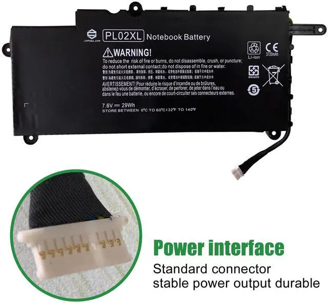 Alt view image 3 of 5 - JIAZIJIA PL02XL 751875-001 Laptop Battery Replacement for HP Pavilion X360 11-N019TU 11-N020TU 11-N021TU 11-N021BR 11-N022TU 11-N022BR 11-N023TU 11-N024TU Series 751681-421 HSTNN-LB6B 7.6V 29Wh