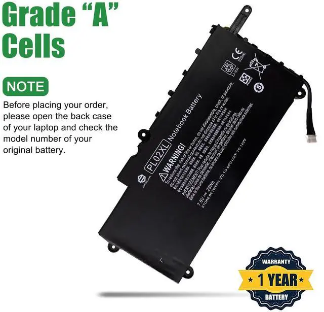 Alt view image 4 of 5 - JIAZIJIA PL02XL 751875-001 Laptop Battery Replacement for HP Pavilion X360 11-N019TU 11-N020TU 11-N021TU 11-N021BR 11-N022TU 11-N022BR 11-N023TU 11-N024TU Series 751681-421 HSTNN-LB6B 7.6V 29Wh