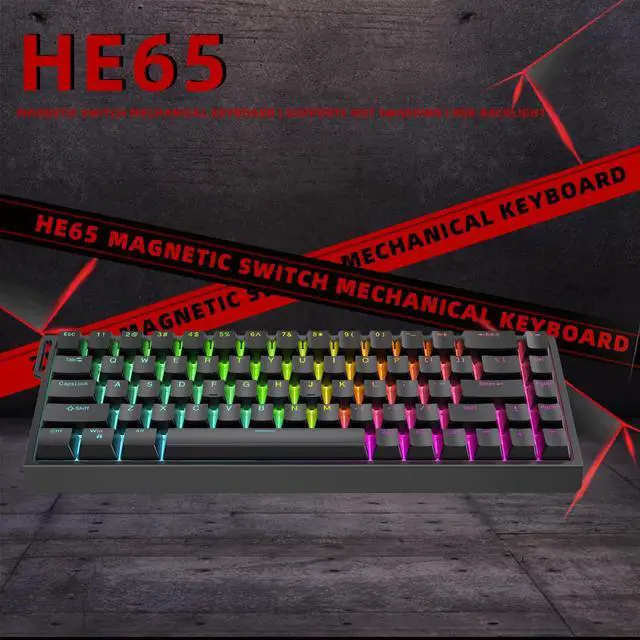 Alt view image 2 of 5 - ZUOYA HE65 Rapid Trigger Gaming Keyboard,Magnetic Switch Hall Effect Hyper-Fast Adjustable Actuation 8K Hz Polling Rate Gasket-Mounted 65% Compact RGB HotSwap Wired Mechanical Keyboard (Black)