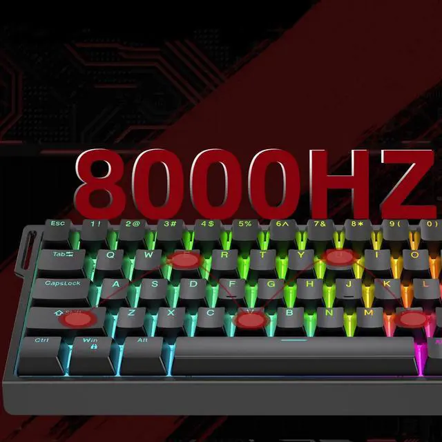 Alt view image 3 of 5 - ZUOYA HE65 Rapid Trigger Gaming Keyboard,Magnetic Switch Hall Effect Hyper-Fast Adjustable Actuation 8K Hz Polling Rate Gasket-Mounted 65% Compact RGB HotSwap Wired Mechanical Keyboard (Black)
