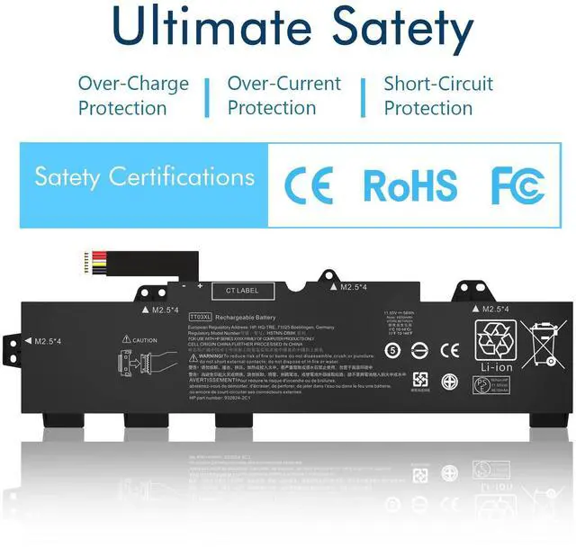 Alt view image 3 of 5 - BRTONG Replacement TT03XL Laptop Battery for HP EliteBook 850 G6 850 G5 ZBook 15U G6 15U G5 Series 932824-2C1 932824-1C1 933322-855 932824-421 HSN-113C-5 HSTNN-DB8K HSTNN-LB8H HSTNN-UB7T HSN-I13C-5