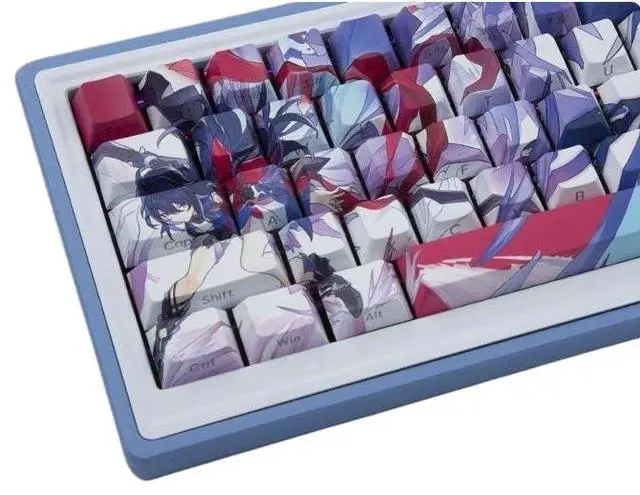 Main image of Benemate Honkai Seele Keycaps, 108 + 27 Backlit keycap Set, 5-Side Dye-Sublimation PBT Keycaps, Cherry Profile Custom Keycaps for DIY Cherry MX Mechanical Gaming Keyboards
