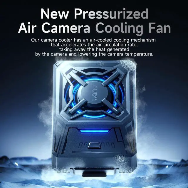 Alt view image 2 of 5 - llano Camera Cooling Fan, High Performance Camera Fan with Type-C Charging Port, Professional Camera External Cooler for Sony/Canon/Fujifilm/Nikon Video Recording Live Streaming Cooling, Black