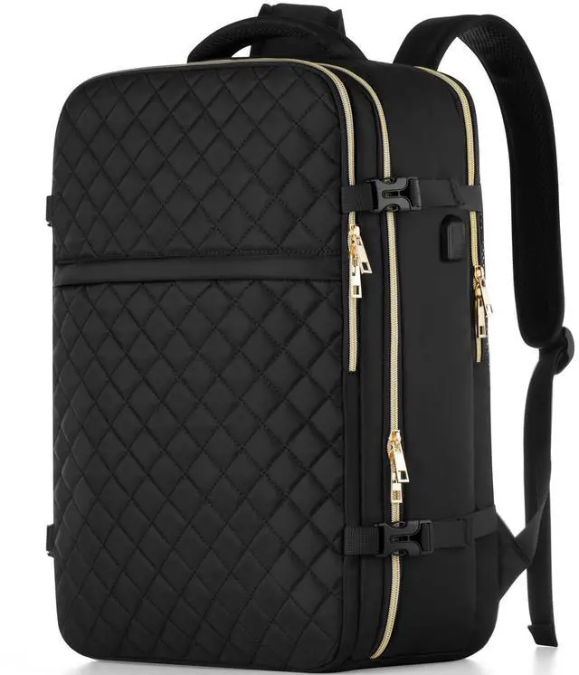 Main image of WINDARS Travel Backpack for Women, Flight Approved Carry On Backpack, Large 40L Suitcase Backpacks Waterproof Luggage Bag Weekender Daypack Fit 17 Inch Laptop, Black
