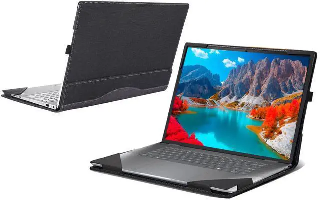 Main image of Laptop Case Cover for HP Envy x360 2-in-1 Laptop 16-ad 16z-ad 16-ac 16t-ac 16inch Laptop [not Compatible with Any Other Model] ,2 in 1 PU Leather Inside Pocket Cover (Dark Gray)
