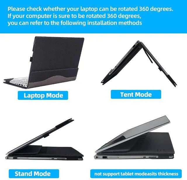 Alt view image 3 of 5 - Laptop Case Cover for HP Envy x360 2-in-1 Laptop 16-ad 16z-ad 16-ac 16t-ac 16inch Laptop [not Compatible with Any Other Model] ,2 in 1 PU Leather Inside Pocket Cover (Dark Gray)