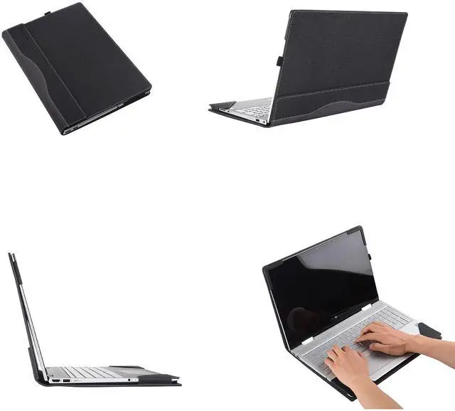 Alt view image 4 of 5 - Laptop Case Cover for HP Envy x360 2-in-1 Laptop 16-ad 16z-ad 16-ac 16t-ac 16inch Laptop [not Compatible with Any Other Model] ,2 in 1 PU Leather Inside Pocket Cover (Dark Gray)