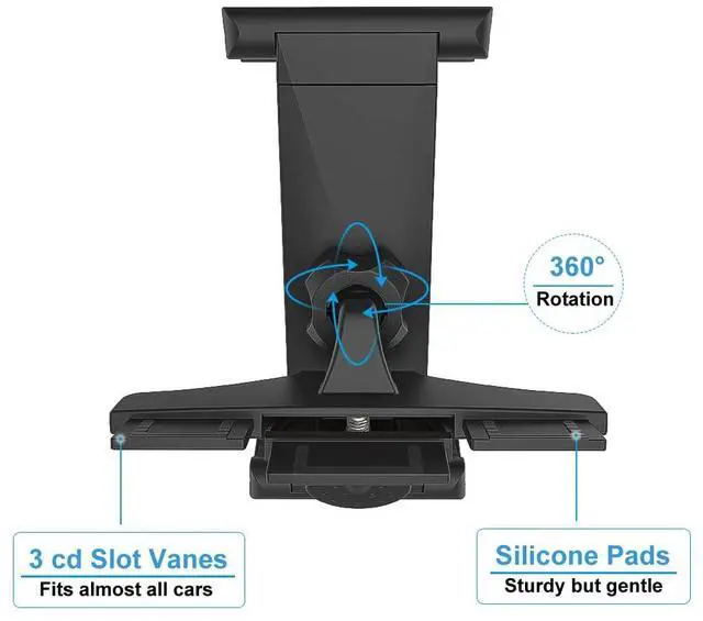 Alt view image 4 of 5 - woleyi CD Slot Tablet Car Mount, CD Player iPad Mount Holder, Adjustable Tablet Mount for Car, Compatible with iPad Pro 12.9 Air Mini, Galaxy Tabs, Surface Pro/Go, 5.5"-13" iPhone, Tablets and Devices