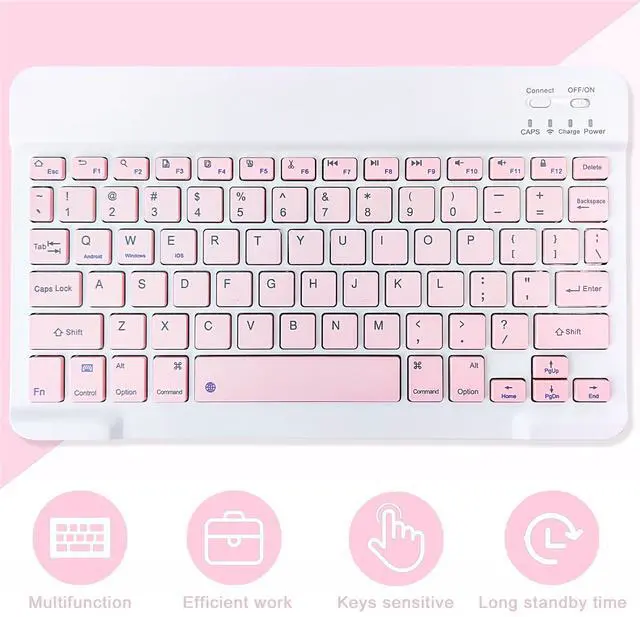 Alt view image 5 of 5 - XCHYTECHER Keyboard Case for Samsung Galaxy Tab A9 Plus 11.0 inch (SM-X210/X215/X216/X218),Rechargable Detachable Keyboard with Type-C Charging Port Cover for Tablet A9+ 2023 5G (Pink)