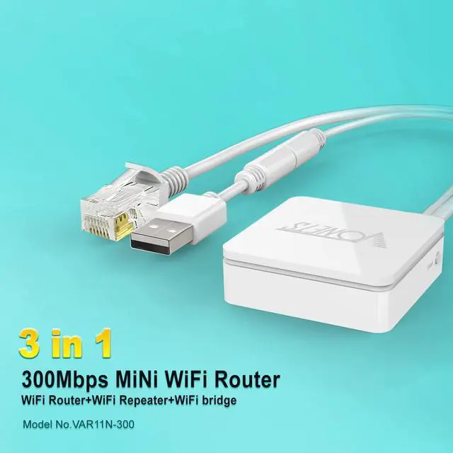 Alt view image 2 of 5 - VONETS VAR11N-300 WiFi Bridge/Wireless Repeater/Mini Router/Ethernet to WiFi Convert with WAN/LAN 2 RJ45 Ports for Hotel IP Printer, Network Devices