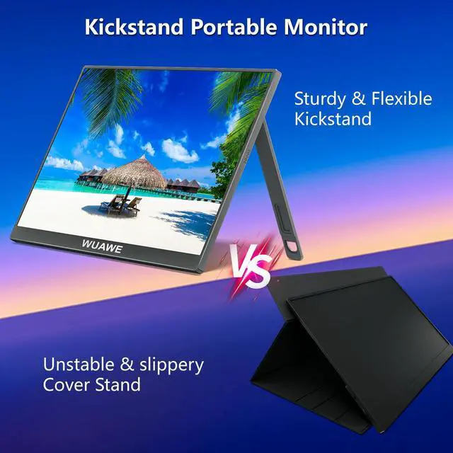 Alt view image 4 of 5 - WUAWE 16'' Portable Monitor with Built-in Stand
