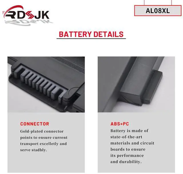 Alt view image 5 of 5 - RDSJ AL08XL AL08 Laptop Battery for HP ZBook Fury 15 G7 ZBook Fury 15 G8 ZBook Fury 17 G7 ZBook Fury 17 G8 Series AL08094XL HSTNN-IB9N L86212-001 HSTNN-OB1S L86155-AC1 L86155-1C1 15.44V 94Wh