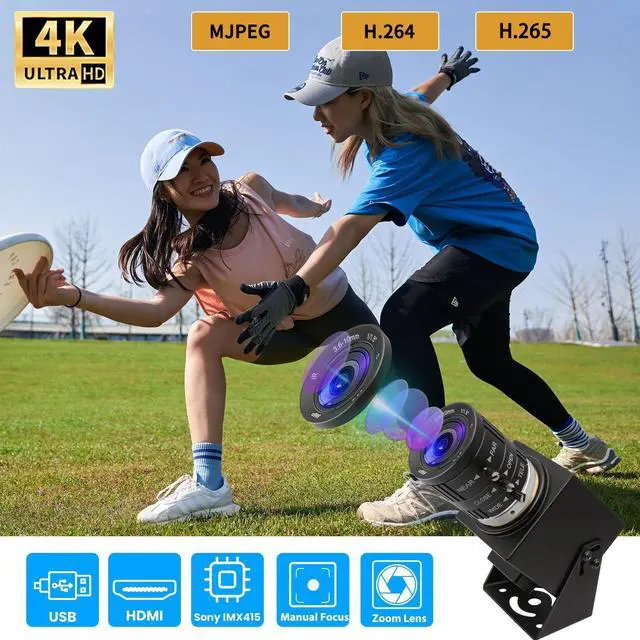 Alt view image 2 of 5 - SVPRO 4K USB HDMI Camera Manual Zoom Webcam Variable Focus External Computer Camera H.264 Industrial Close-up Industrial Camera USB and HDMI Dual Output for Laptop Tablet TV Monitor