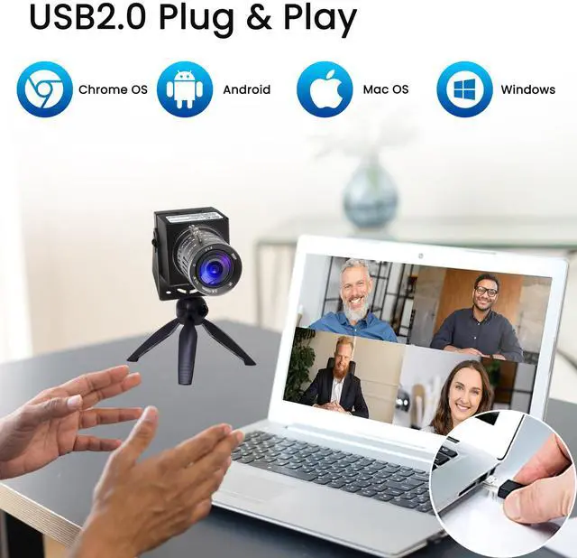 Alt view image 5 of 5 - SVPRO 4K USB HDMI Camera Manual Zoom Webcam Variable Focus External Computer Camera H.264 Industrial Close-up Industrial Camera USB and HDMI Dual Output for Laptop Tablet TV Monitor