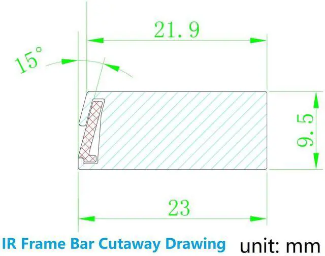 Alt view image 4 of 5 - Deyowo 49 Inch Interactive 10 Points Infrared IR Touch Screen Overlay Frame Free Driver