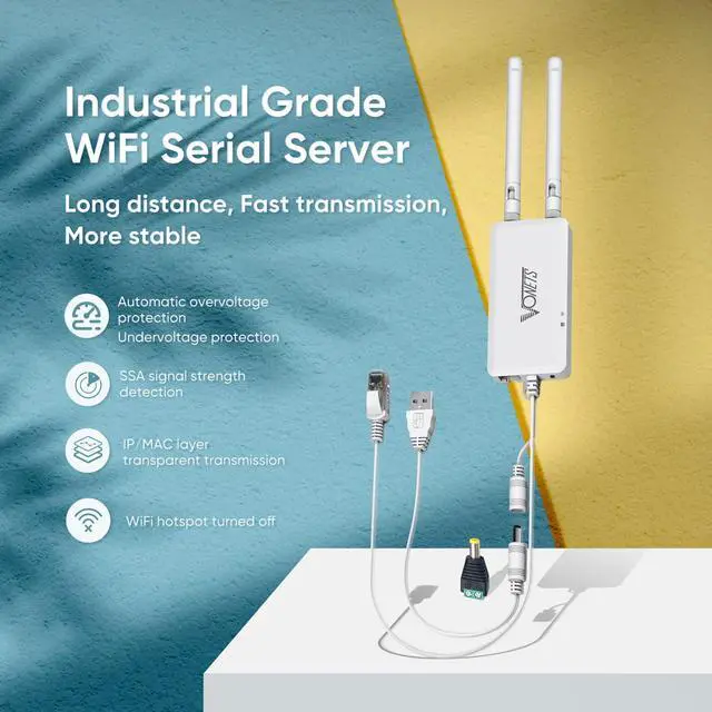 Alt view image 2 of 5 - Industrial-Grade 2.4G WiFi Bridge/Router with Advanced Serial Pass-Through, Convert Printers Devices to Wireless, Ethernet to WiFi Adapter for Industrial Networks IoT Applications - Good for Factories