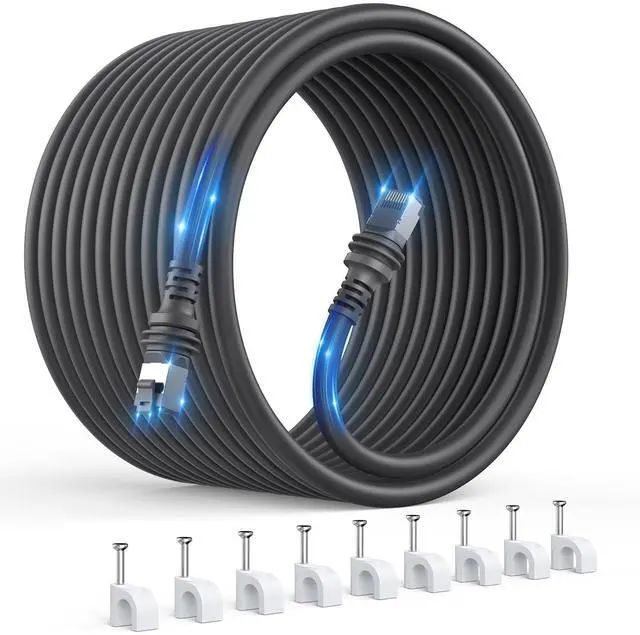 Main image of Fytok Starlink Gen 3 Cable 100FT, Black, Male-to-Male, Cat 6, 26AWG, 120V AC, Heavy Duty, Abrasion Resistant, Waterproof, Compatible with Starlink Gen 3 Rectangular Satellite
