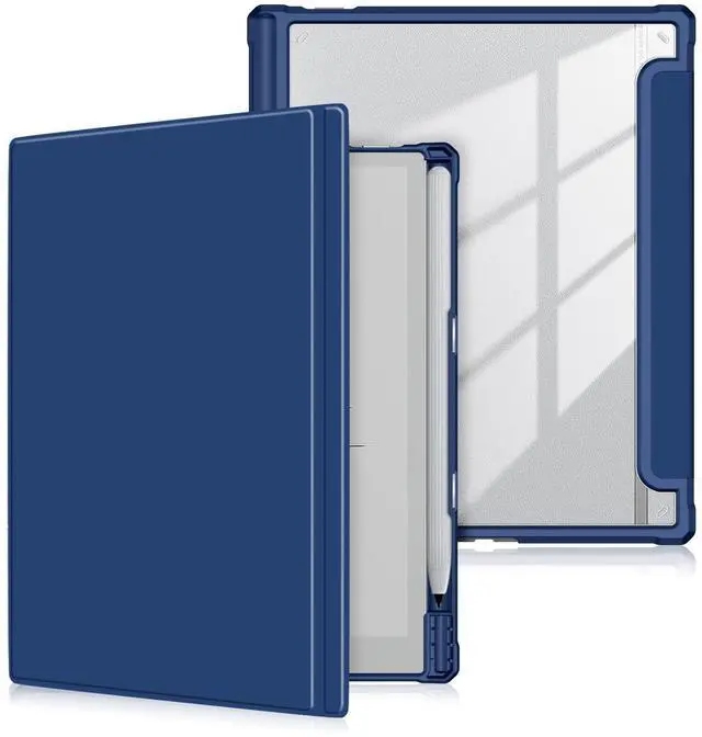 Main image of Xuanbeier Case Compatible with BOOX Tablet Go 10.3 ePaper E Ink Tablet,Hard Transparent Back Protective Cover with Pen Holder,Auto Wake/Sleep,Navy