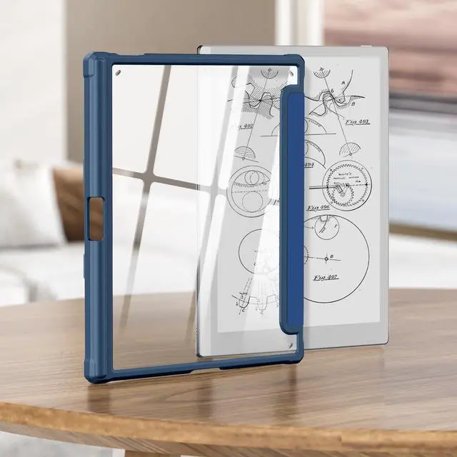 Alt view image 2 of 5 - Xuanbeier Case Compatible with BOOX Tablet Go 10.3 ePaper E Ink Tablet,Hard Transparent Back Protective Cover with Pen Holder,Auto Wake/Sleep,Navy