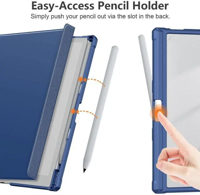 Alt view image 4 of 5 - Xuanbeier Case Compatible with BOOX Tablet Go 10.3 ePaper E Ink Tablet,Hard Transparent Back Protective Cover with Pen Holder,Auto Wake/Sleep,Navy