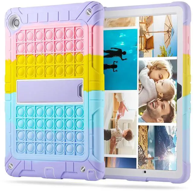 Main image of XZC Case for Samsung Galaxy Tab A9 Plus 11'' 2023 (SM-X210/ SM-X216/ SM-X218) Heavy Duty Shockproof Protective Case Push Pop Cover with Shoulder Strap (Rainbow, A9+ Plus 11inch)