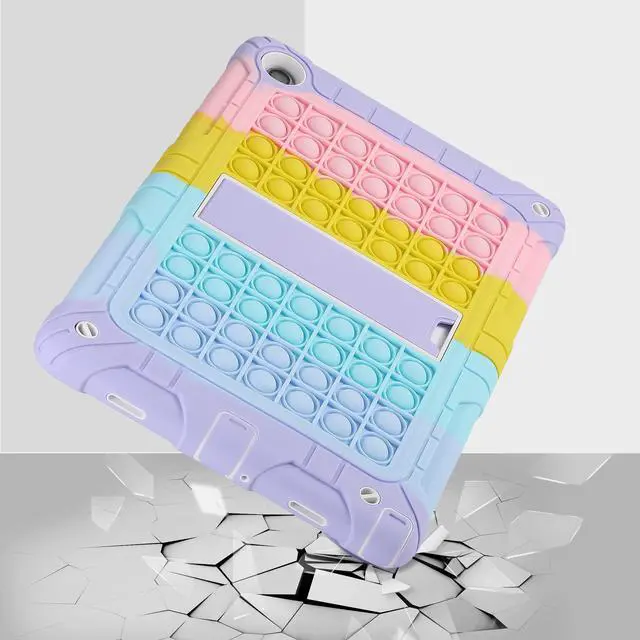 Alt view image 5 of 5 - XZC Case for Samsung Galaxy Tab A9 Plus 11'' 2023 (SM-X210/ SM-X216/ SM-X218) Heavy Duty Shockproof Protective Case Push Pop Cover with Shoulder Strap (Rainbow, A9+ Plus 11inch)