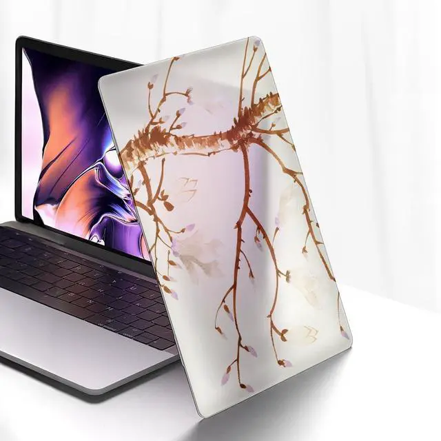 Alt view image 2 of 5 - Yicomon Compatible with MacBook Air 13 inch Case 2020 2021 M1 A2337 A2179 A1932, Plastic Hard Shell Case for Mac Air 13 with Touch ID (2018-2021) - Tree Flowers Retro