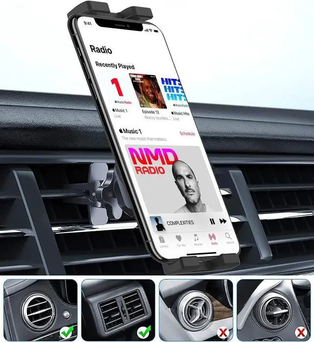 Alt view image 4 of 5 - YOOZ Vent Tablet Mount for Car [Super Stable Durable] Air Vent Car Tablet Holder Powerful Vent Clip for 4-12.9" Tablets & Phones, iPad Pro/Air/Mini, Galaxy, Lenovo, Fire, iPhone Series