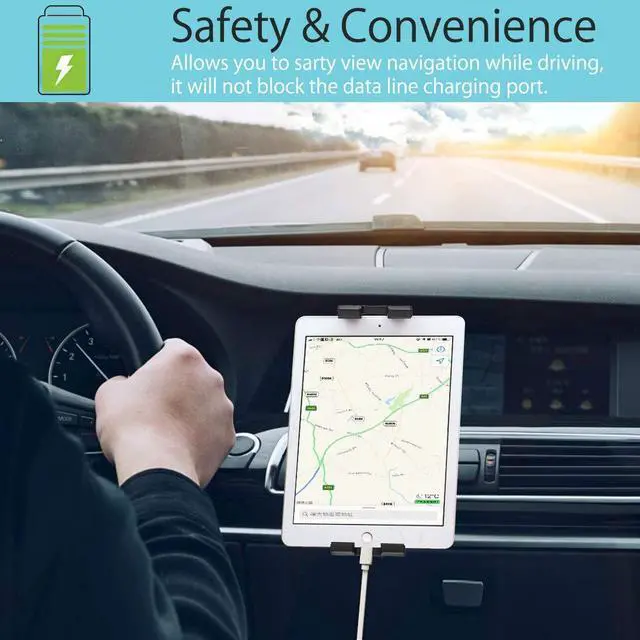 Alt view image 5 of 5 - YOOZ Vent Tablet Mount for Car [Super Stable Durable] Air Vent Car Tablet Holder Powerful Vent Clip for 4-12.9" Tablets & Phones, iPad Pro/Air/Mini, Galaxy, Lenovo, Fire, iPhone Series