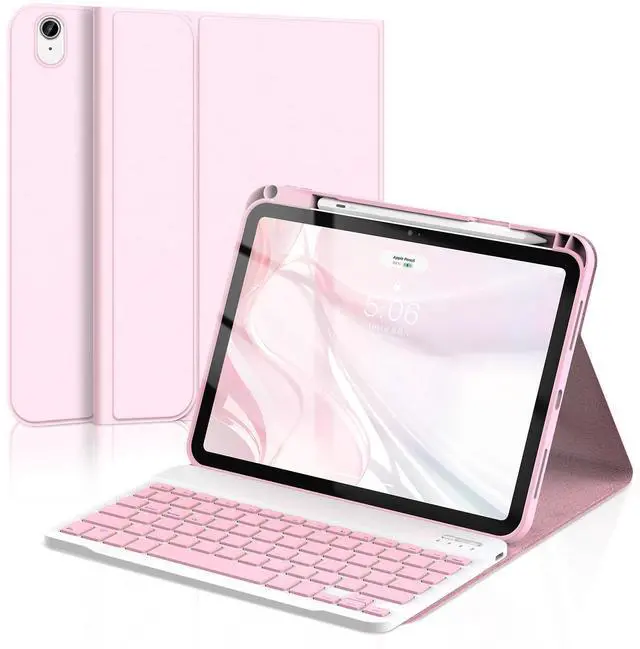 Main image of Ynaize for iPad 11th 10th Generation Case with Keyboard - Magnetic Wireless Detachable Keyboard Case Stand Folio Cover with Pencil Holder for iPad 11 inch A16 2025 & 10th 10.9" 2022 (Light Pink)