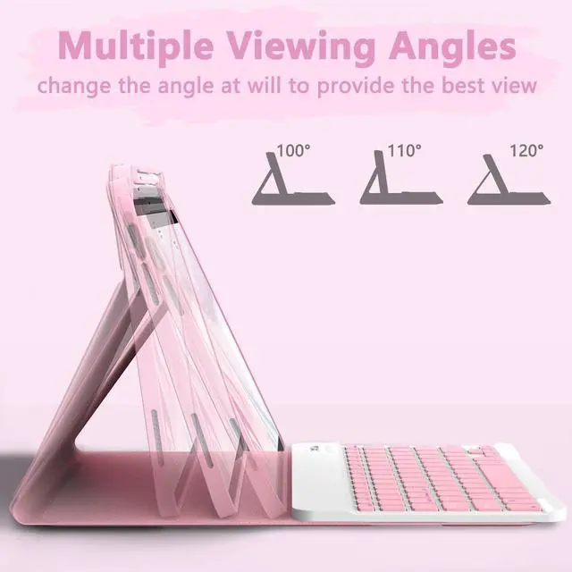 Alt view image 4 of 5 - Ynaize for iPad 11th 10th Generation Case with Keyboard - Magnetic Wireless Detachable Keyboard Case Stand Folio Cover with Pencil Holder for iPad 11 inch A16 2025 & 10th 10.9" 2022 (Light Pink)