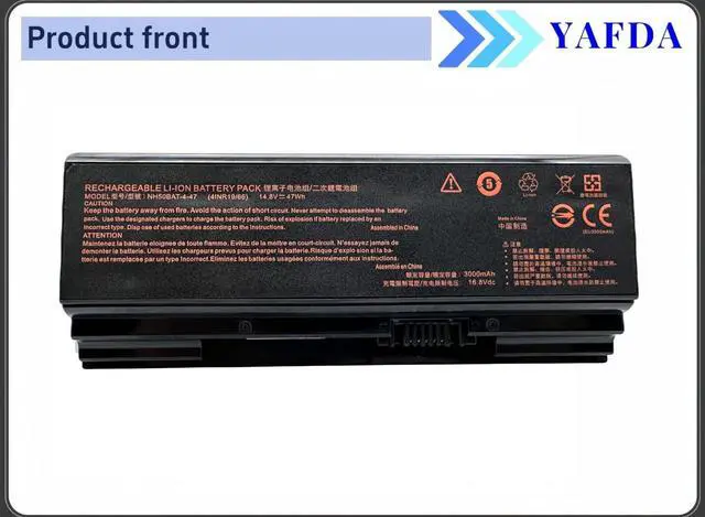Alt view image 2 of 5 - Yafda NH50BAT-4 Laptop Battery Replacement for HASEE Thunderobot 911ME Clevo NH50RA NH55RCQ NH58RDQ NH70RHQ CNH5S01 6-87-NH50S-41C00 Z7-CT5NA G8-CT7NA T3 T3TI Z8 G7 CT7NA