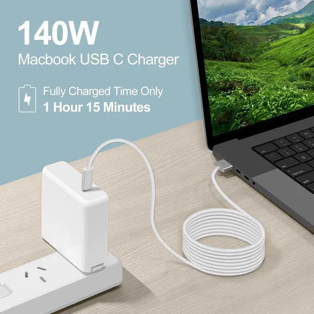 Alt view image 4 of 5 - 140W Charger Replacement for MacBook Pro 13,14,16 inch 2023,2022, 2021(M1 M2), Mac Book Air 15,13 inch 2022 2023(M1 M2),Include 6.6ft USB c to Magnetic 3 Braided Cable/1