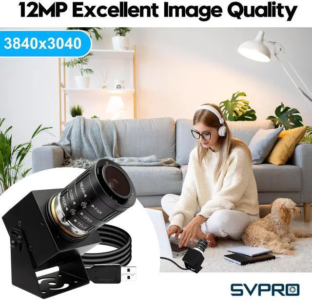 Alt view image 2 of 5 - SVPRO 1080P 120fps High Speed USB Camera,12 Megapixels 4K Glof Swing Webcam Manual Focus with 3X Optical Zoom,Industrial Lightburn Cam UVC Plug and Play for Computer Laptop Raspberry Pi
