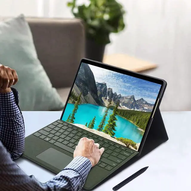 Alt view image 4 of 5 - xisiciao Protective Case for Microsoft Surface Pro 9/10/ 11th Edition AI PC 2024 13" Shell Compatible with Keyboard Cover Ultral Thin & Light Heat Dissipation Design (Green)